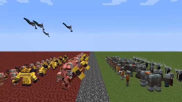 Extreme PIGLIN ARMY Vs PILLAGER ARMY In Minecraft Mob Battle