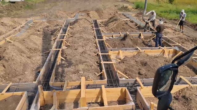 Ленточный монолитный фундамент под одноэтажный дом, 128 кв.м.