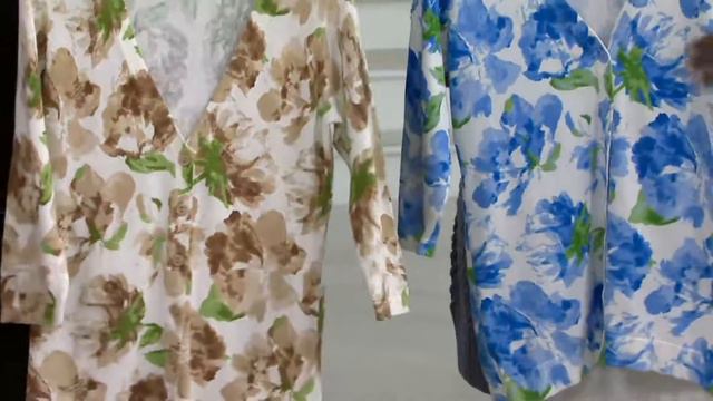 Isaac Mizrahi Live! Peony Print Boyfriend Cardigan on QVC смотреть онлайн