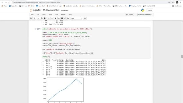 python - how to calculate the value of 1000 dollars based on percentage change of a stock смотреть онлайн