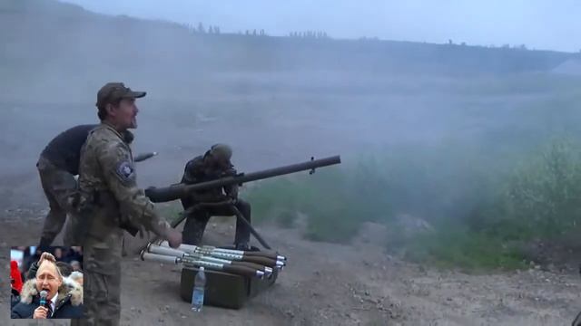 Расчет СПГ 9 бомбит минометную батарею русских боевиков под Песками смотреть онлайн