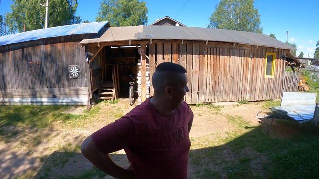 Пол в деревенской бане. окучка картошки. НАЧАЛО РЕМОНТА КРЫШИ БАНИ у тещи. ДЕРЕВЕНСКИЕ БУДНИ 12. смотреть онлайн
