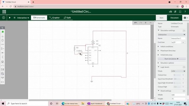 Astable Multivibrator using Multisim online simulator смотреть онлайн