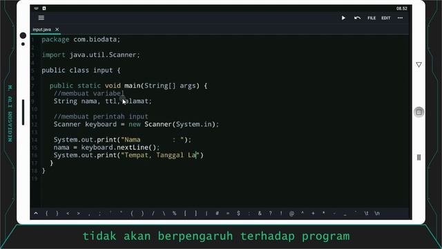 Program Biodata dengan Fungsi Input Output | JAVA N-IDE смотреть онлайн