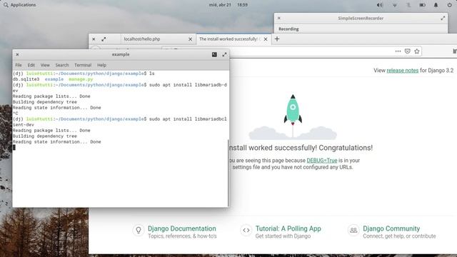 Django installation with DB (MariaDB/MYSQL) connection & virtualenv смотреть онлайн
