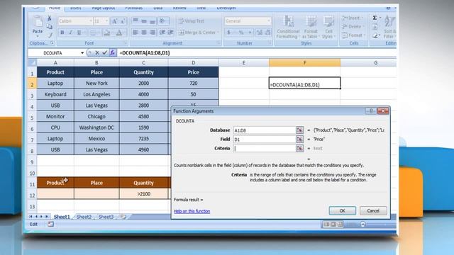 How to use DCOUNTA function in Excel смотреть онлайн