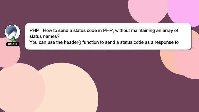 PHP : How to send a status code in PHP, without maintaining an array of status names? смотреть онлайн