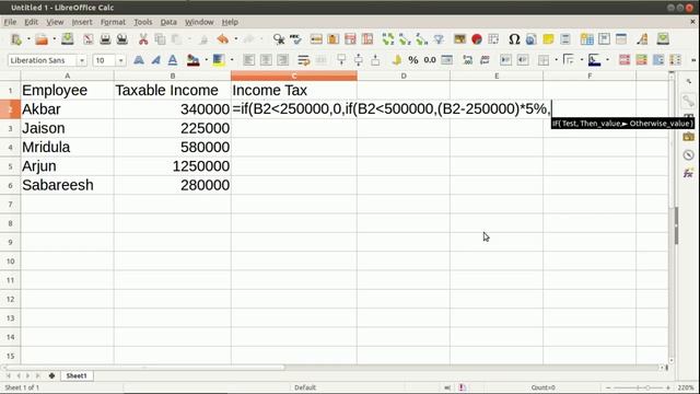 LibreOffice Calc - Nested If Income Tax смотреть онлайн