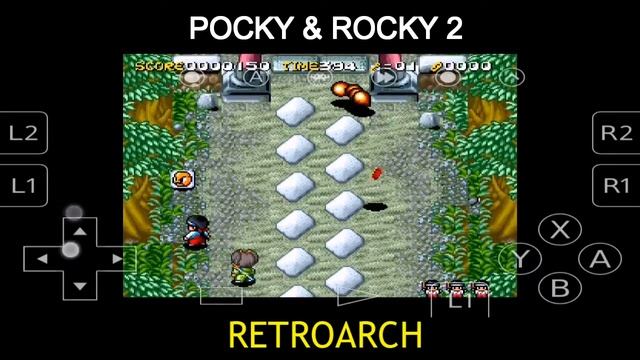 Pocky & Rocky 2 Gameplay Retroarch Emulator on Android смотреть онлайн