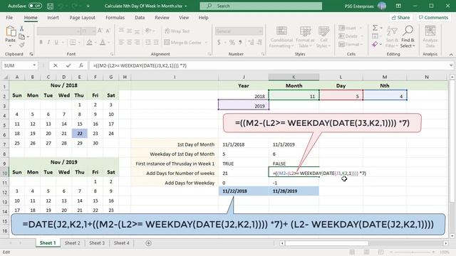 How to Calculate Nth Day of Week in a Month in Excel - Office 365 смотреть онлайн