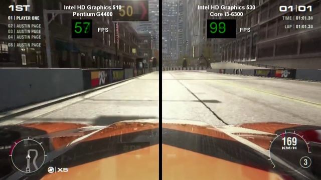 Intel HD Graphics 510 Vs Intel HD Graphics 530 -- Grid 2 Benchmark