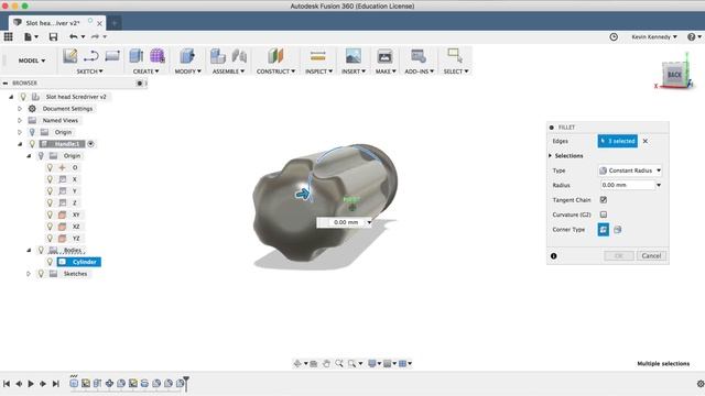 How to 3D Model a Screwdriver in Fusion 360 - Learn Autodesk Fusion 360 in 30 Days: Day #14 смотреть онлайн