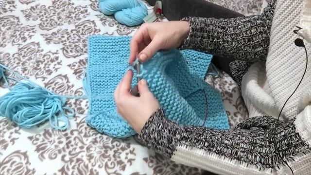 Объемный снуд платочной вязкой с косами. Мастер-класс. смотреть онлайн