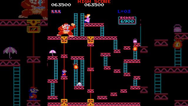 Donkey Kong (Arcade) Original Video Game |  19-round Session For 1 Player 🦧💃🕹️
