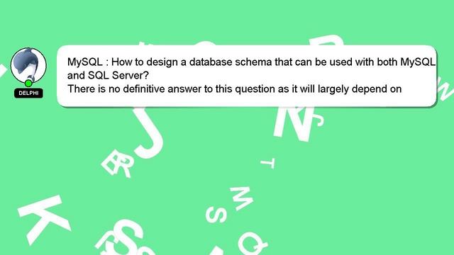 MySQL : How to design a database schema that can be used with both MySQL and SQL Server? смотреть онлайн