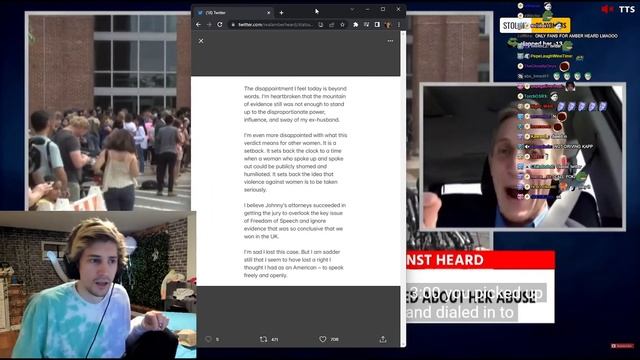 xQc react to Amber Heard's ABSURD Response to Verdict смотреть онлайн