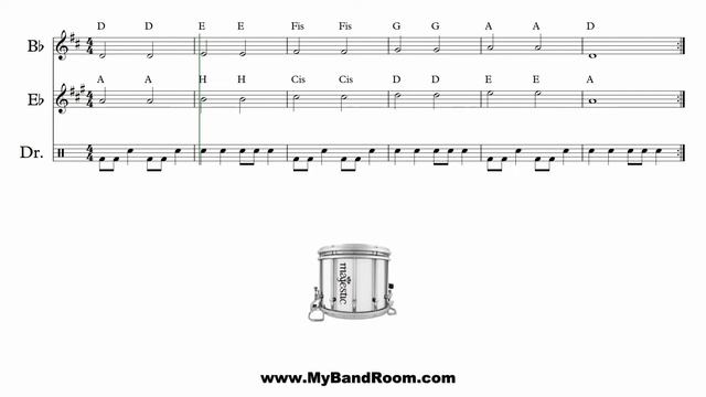 5 notes (Part 1) - 3 exercises - Easy for Bb, Eb and drum смотреть онлайн