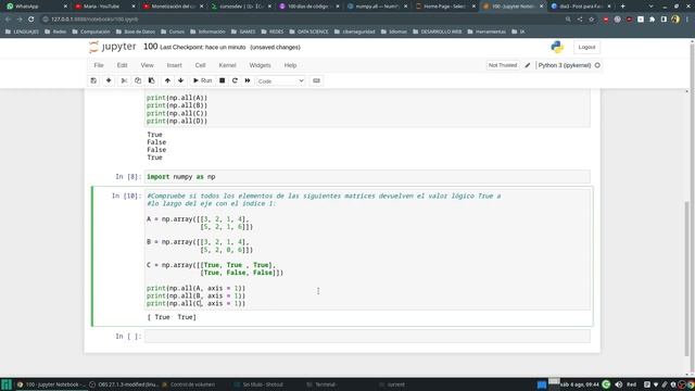 Para que sirve axis de numpy.all() - python смотреть онлайн