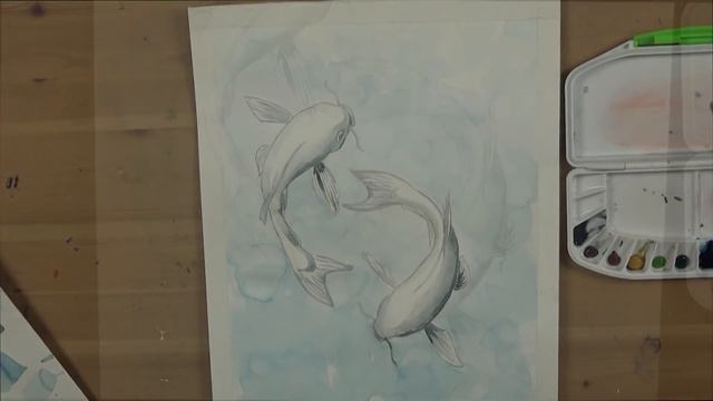 How to Paint a Koi Fish in Watercolour смотреть онлайн