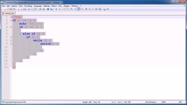 PHP Tips Indenting Code смотреть онлайн