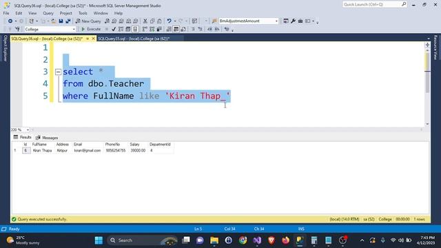 SQL LIKE Operator and Wildcard Characters | SQL SERVER | Lecture-17 | In Nepali. смотреть онлайн