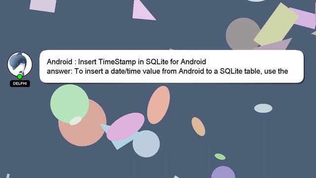 Android : Insert TimeStamp in SQLite for Android смотреть онлайн