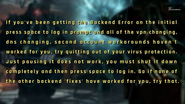 Darktide Backend Error Signing In | Backend Error Error Signing In