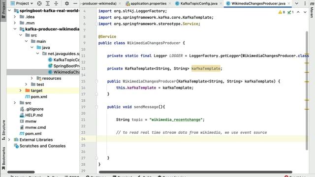 Spring Boot + Apache Kafka Tutorial - #17 - Wikimedia Producer and Event Handler Implementation смотреть онлайн