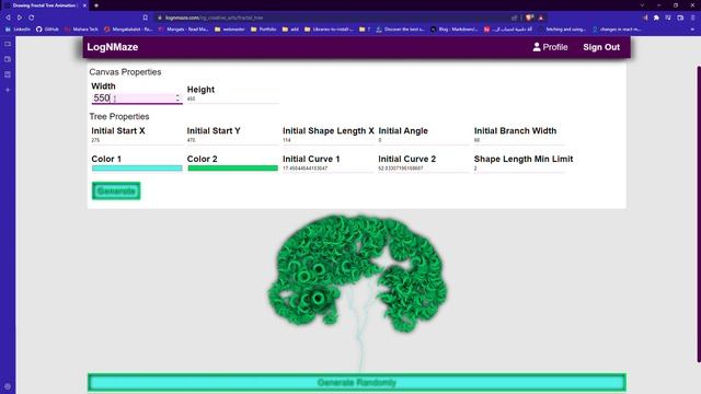 Drawing Fractal Tree Animation using HTML, CSS, JavaScript, React.js and Next.js смотреть онлайн