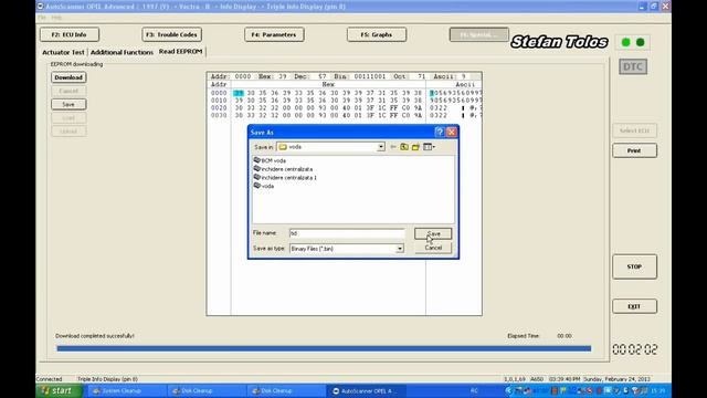 AutoOpelScanner test display-read EEPROM TID-MID Vectra B
