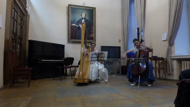 СЕН-САНС - ДУЭТ- ВИОЛОНЧЕЛЬ И АРФА - БАЛ ЛОБАЧЕВЫХ смотреть онлайн