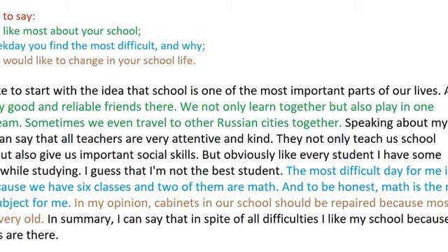 ОГЭ. Устная часть. Монологическое высказывание. About your school. смотреть онлайн