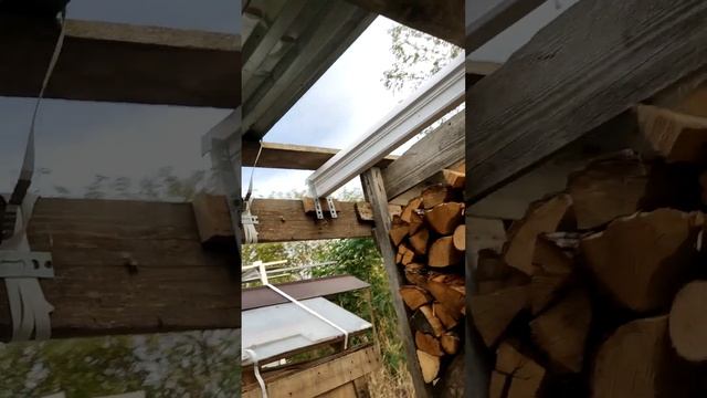 Временное крепление элементов навеса для дров смотреть онлайн