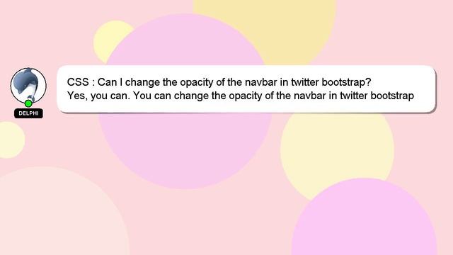 CSS : Can I change the opacity of the navbar in twitter bootstrap? смотреть онлайн