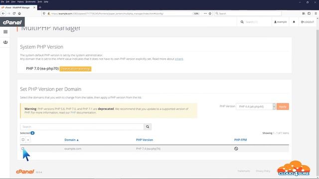 How to Reset the PHP Version to the Default Version, Using cPanel with Cloud 4 Sure смотреть онлайн
