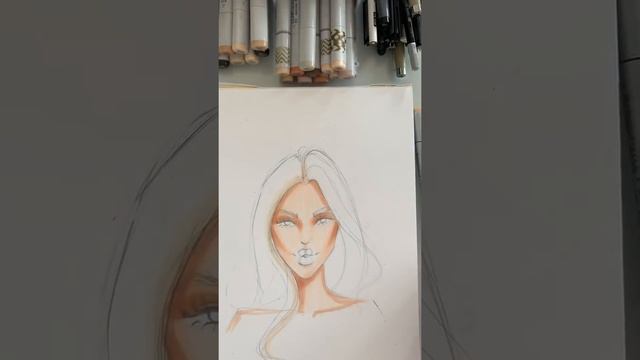 Fashion Illustration Tutorial: Sketching Fashion Faces with Markers смотреть онлайн