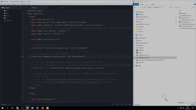 PHP-XML Osa 3: Bootstrap-pohjan tekeminen смотреть онлайн