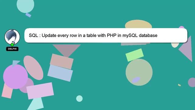 SQL : Update every row in a table with PHP in mySQL database смотреть онлайн