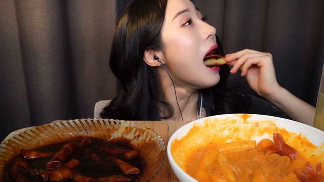 매콤 로제 떡볶이 & 짜장 떡볶이 먹방 ASMR MUKBANGㅣ분모자 당면에 라면사리까지ㅣSPICY TTEOKBOKKI NOODLES 오르막 떡볶이