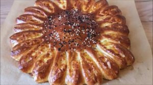 Пирог ПОДСОЛНУХ с фаршем и сыром Пирог СОЛНЫШКО