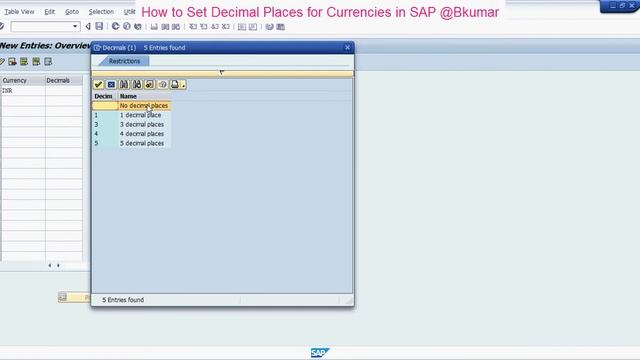 How to Set Decimal Places for Currencies in SAP смотреть онлайн