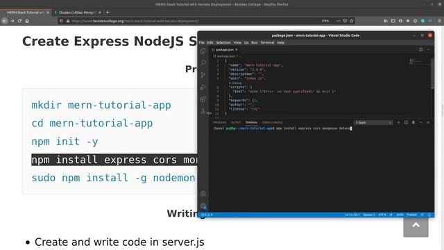 4. Create NodeJS application and install dependency | MERN Stack tutorial Heroku deployment смотреть онлайн