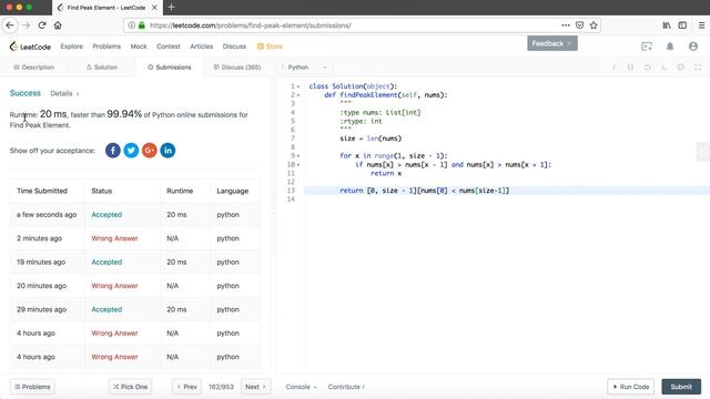 LeetCode in Python 162. Find Peak Element - Michelle小梦想家 смотреть онлайн