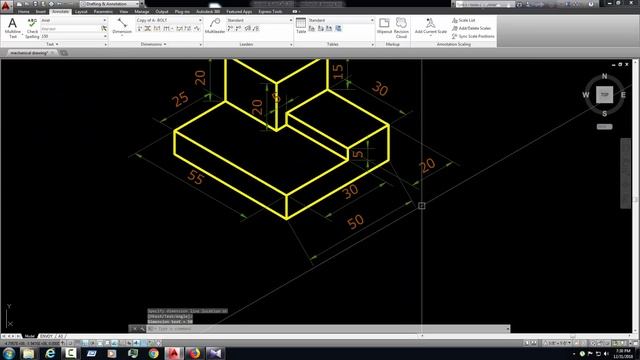 Isometric Drawing of Mechanical parts in AutoCAD смотреть онлайн