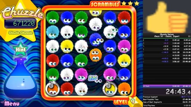 Chuzzle Deluxe Chuzz 10 Classic, Expert in 26:47 + 1,280,240 Score смотреть онлайн