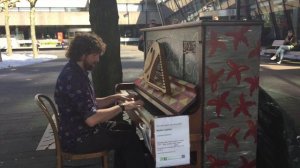 Playing on multiple outdoor pianos