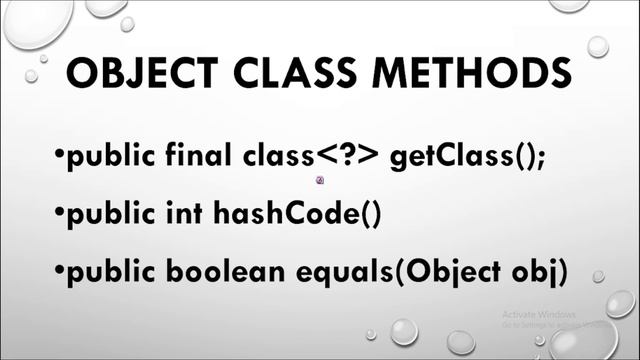 JAVA OBJECT CLASS смотреть онлайн