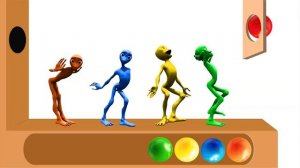 Зелёный человек танцует.