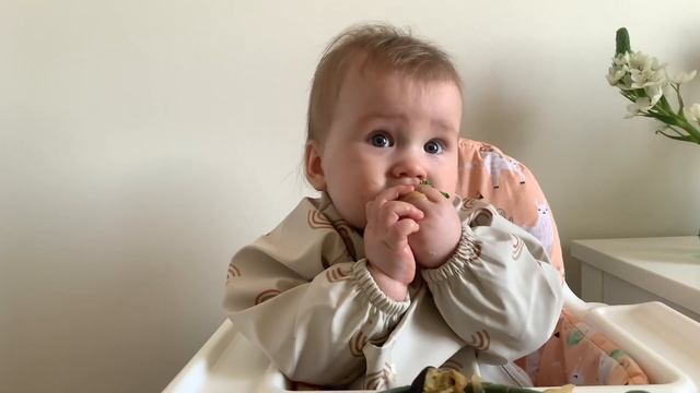 BLW: Первый раз пробует баклажан ? 6 месяцев и 10 дней ? Прикорм кусочками ? Будни мамы в Швеции смотреть онлайн