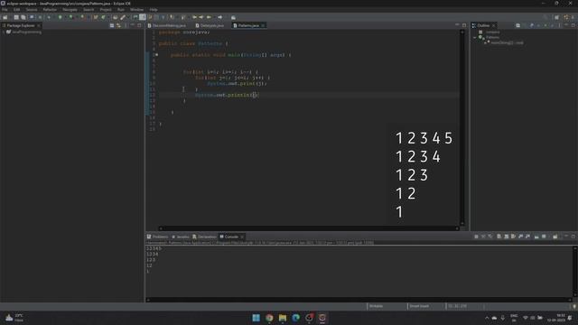 Simple Patterns in Java: 1 | Using for loop | Coding in Java | Eclipse | #5 смотреть онлайн